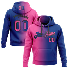 Загрузить изображение в средство просмотра галереи, Custom Stitched Royal Pink-Black Gradient Fashion Sports Pullover Sweatshirt Hoodie