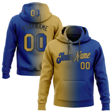 Загрузить изображение в средство просмотра галереи, Custom Stitched Royal Old Gold-Black Gradient Fashion Sports Pullover Sweatshirt Hoodie