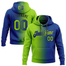 Загрузить изображение в средство просмотра галереи, Custom Stitched Royal Neon Green-Black Gradient Fashion Sports Pullover Sweatshirt Hoodie