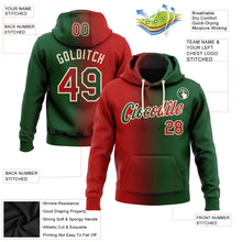 Загрузить изображение в средство просмотра галереи, Custom Stitched Green Red-Cream Gradient Fashion Sports Pullover Sweatshirt Hoodie
