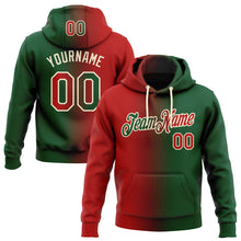 Загрузить изображение в средство просмотра галереи, Custom Stitched Green Red-Cream Gradient Fashion Sports Pullover Sweatshirt Hoodie