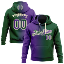 Загрузить изображение в средство просмотра галереи, Custom Stitched Green Purple-Cream Gradient Fashion Sports Pullover Sweatshirt Hoodie