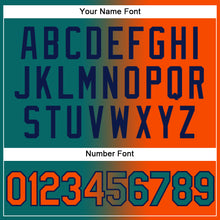 Charger l'image dans la galerie, Custom Stitched Teal Orange-Navy Gradient Fashion Sports Pullover Sweatshirt Hoodie