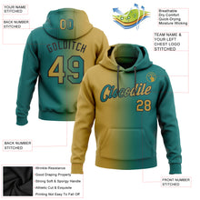 Загрузить изображение в средство просмотра галереи, Custom Stitched Teal Old Gold-Black Gradient Fashion Sports Pullover Sweatshirt Hoodie