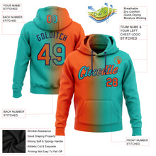 Загрузить изображение в средство просмотра галереи, Custom Stitched Aqua Orange-Navy Gradient Fashion Sports Pullover Sweatshirt Hoodie