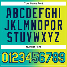 Загрузить изображение в средство просмотра галереи, Custom Stitched Aqua Neon Yellow-Navy Gradient Fashion Sports Pullover Sweatshirt Hoodie