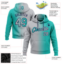 Загрузить изображение в средство просмотра галереи, Custom Stitched Aqua Gray-Navy Gradient Fashion Sports Pullover Sweatshirt Hoodie