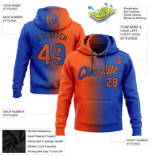 Загрузить изображение в средство просмотра галереи, Custom Stitched Thunder Blue Orange-Black Gradient Fashion Sports Pullover Sweatshirt Hoodie