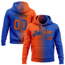 Загрузить изображение в средство просмотра галереи, Custom Stitched Thunder Blue Orange-Black Gradient Fashion Sports Pullover Sweatshirt Hoodie