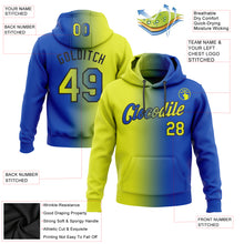 Загрузить изображение в средство просмотра галереи, Custom Stitched Thunder Blue Neon Yellow-Black Gradient Fashion Sports Pullover Sweatshirt Hoodie