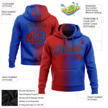 Загрузить изображение в средство просмотра галереи, Custom Stitched Thunder Blue Red-Black Gradient Fashion Sports Pullover Sweatshirt Hoodie