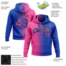 Загрузить изображение в средство просмотра галереи, Custom Stitched Thunder Blue Pink-Black Gradient Fashion Sports Pullover Sweatshirt Hoodie