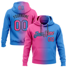 Загрузить изображение в средство просмотра галереи, Custom Stitched Powder Blue Pink-Black Gradient Fashion Sports Pullover Sweatshirt Hoodie