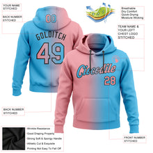 Загрузить изображение в средство просмотра галереи, Custom Stitched Sky Blue Medium Pink-Black Gradient Fashion Sports Pullover Sweatshirt Hoodie
