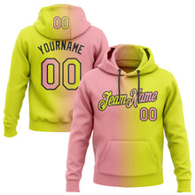 Загрузить изображение в средство просмотра галереи, Custom Stitched Neon Yellow Medium Pink-Black Gradient Fashion Sports Pullover Sweatshirt Hoodie
