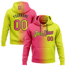 Charger l'image dans la galerie, Custom Stitched Neon Yellow Neon Pink-Black Gradient Fashion Sports Pullover Sweatshirt Hoodie