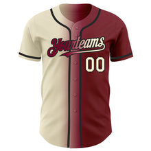 Laden Sie das Bild in den Galerie-Viewer, Custom Maroon Cream-Black Authentic Gradient Fashion Baseball Jersey