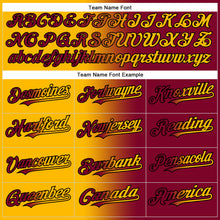 Laden Sie das Bild in den Galerie-Viewer, Custom Maroon Gold-Black Authentic Gradient Fashion Baseball Jersey