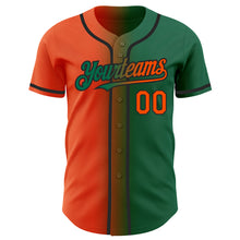 Load image into Gallery viewer, Custom Kelly Green Orange-Black Authentic Gradient Fashion Baseball Jersey
