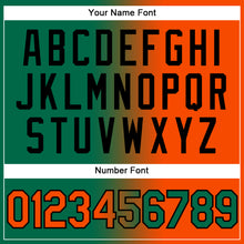 Load image into Gallery viewer, Custom Kelly Green Orange-Black Authentic Gradient Fashion Baseball Jersey