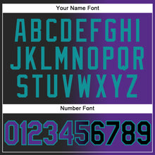 Load image into Gallery viewer, Custom Black Purple-Teal Authentic Gradient Fashion Baseball Jersey