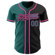 Загрузить изображение в средство просмотра галереи, Custom Black Teal-Pink Authentic Gradient Fashion Baseball Jersey