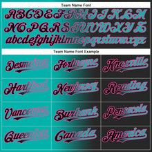 Laden Sie das Bild in den Galerie-Viewer, Custom Black Aqua-Pink Authentic Gradient Fashion Baseball Jersey