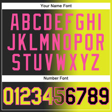 Загрузить изображение в средство просмотра галереи, Custom Black Neon Yellow-Pink Authentic Gradient Fashion Baseball Jersey