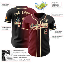 Load image into Gallery viewer, Custom Black Vintage USA Flag Crimson-City Cream Authentic Gradient Fashion Baseball Jersey