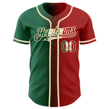 Загрузить изображение в средство просмотра галереи, Custom Red Vintage Mexican Flag Kelly Green-City Cream Authentic Gradient Fashion Baseball Jersey