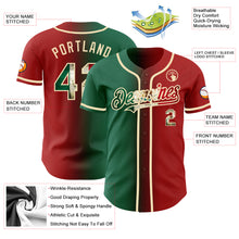 Загрузить изображение в средство просмотра галереи, Custom Red Vintage Mexican Flag Kelly Green-City Cream Authentic Gradient Fashion Baseball Jersey