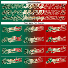 Загрузить изображение в средство просмотра галереи, Custom Red Vintage Mexican Flag Kelly Green-City Cream Authentic Gradient Fashion Baseball Jersey