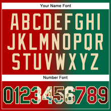 Загрузить изображение в средство просмотра галереи, Custom Red Vintage Mexican Flag Kelly Green-City Cream Authentic Gradient Fashion Baseball Jersey