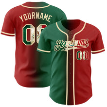Загрузить изображение в средство просмотра галереи, Custom Red Vintage Mexican Flag Kelly Green-City Cream Authentic Gradient Fashion Baseball Jersey