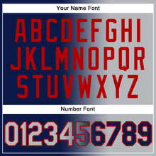 Load image into Gallery viewer, Custom Navy Gray-Red Authentic Gradient Fashion Baseball Jersey