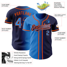 Load image into Gallery viewer, Custom Navy Electric Blue-Orange Authentic Gradient Fashion Baseball Jersey
