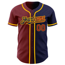 Load image into Gallery viewer, Custom Navy Maroon-Gold Authentic Gradient Fashion Baseball Jersey