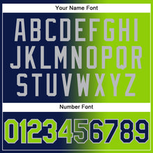 Load image into Gallery viewer, Custom Navy Neon Green-Gray Authentic Gradient Fashion Baseball Jersey