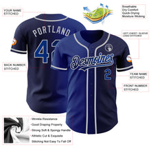 Load image into Gallery viewer, Custom Navy Royal-Gray Authentic Gradient Fashion Baseball Jersey