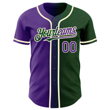 Load image into Gallery viewer, Custom Green Purple-Cream Authentic Gradient Fashion Baseball Jersey
