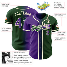 Load image into Gallery viewer, Custom Green Purple-Cream Authentic Gradient Fashion Baseball Jersey