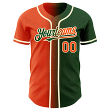 Load image into Gallery viewer, Custom Green Orange-Cream Authentic Gradient Fashion Baseball Jersey