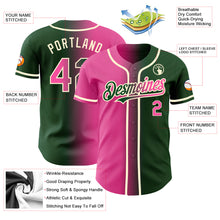 Load image into Gallery viewer, Custom Green Pink-Cream Authentic Gradient Fashion Baseball Jersey