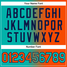 Charger l'image dans la galerie, Custom Aqua Orange-Navy Authentic Gradient Fashion Baseball Jersey