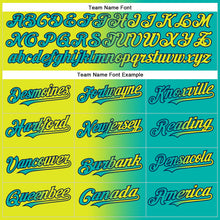 Загрузить изображение в средство просмотра галереи, Custom Aqua Neon Yellow-Navy Authentic Gradient Fashion Baseball Jersey