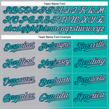 Загрузить изображение в средство просмотра галереи, Custom Aqua Gray-Navy Authentic Gradient Fashion Baseball Jersey