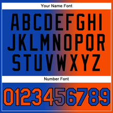 Загрузить изображение в средство просмотра галереи, Custom Thunder Blue Orange-Black Authentic Gradient Fashion Baseball Jersey