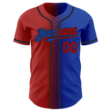 Загрузить изображение в средство просмотра галереи, Custom Thunder Blue Red-Black Authentic Gradient Fashion Baseball Jersey