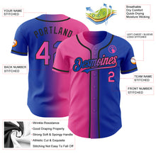 Загрузить изображение в средство просмотра галереи, Custom Thunder Blue Pink-Black Authentic Gradient Fashion Baseball Jersey