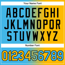 Load image into Gallery viewer, Custom Sky Blue Gold-Black Authentic Gradient Fashion Baseball Jersey